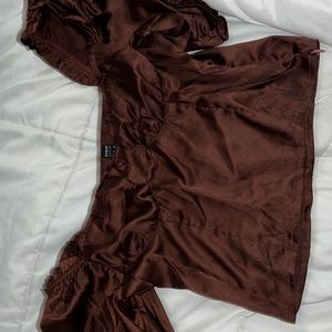 Brown sweetheart top